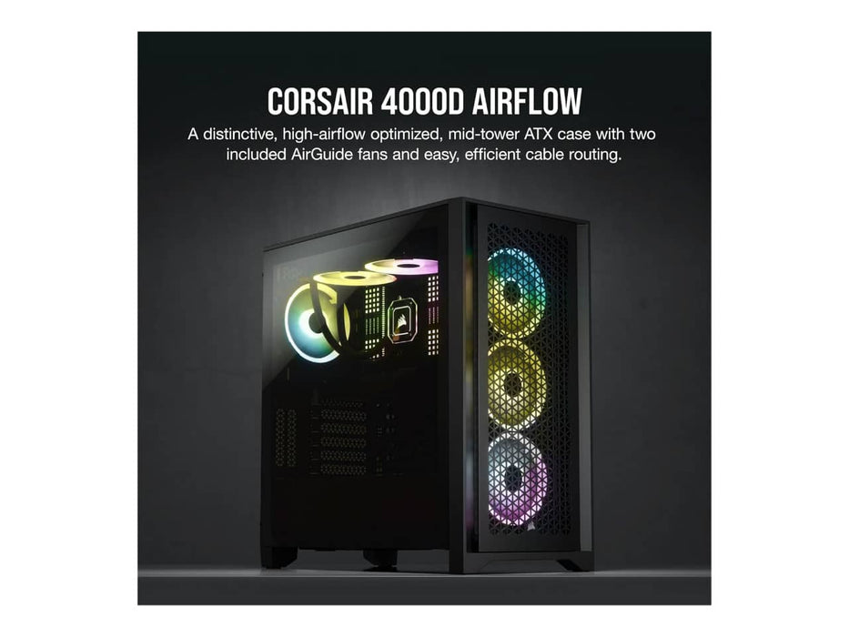 Corsair 4000D Airflow Tempered Glass Computer Case, ATX Mid Tower