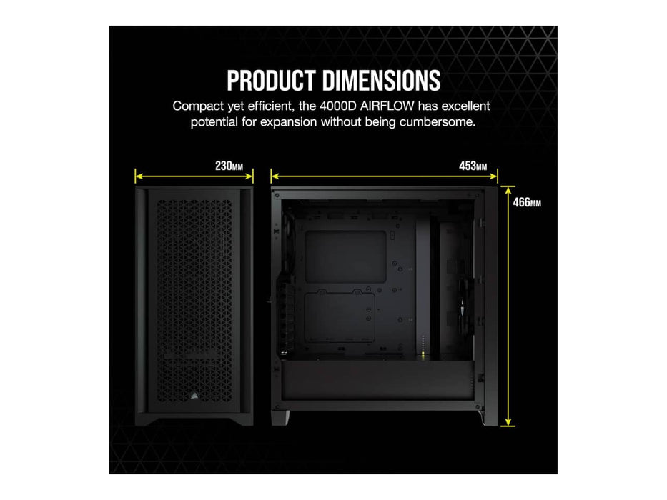 Corsair 4000D Airflow Tempered Glass Computer Case, ATX Mid Tower