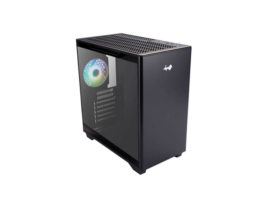 InWin A5 Computer Case, ATX Mid Tower, Tempered Glass, ARGB 120MM Rear Fan, Black (IW-CS-A5BLK-1AM120S)