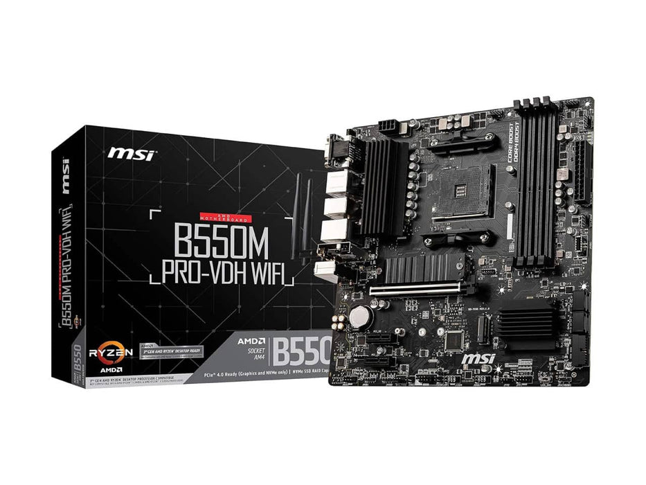 MSI B550M Pro-VDH WiFi, AMD AM4, Micro ATX Motherboard