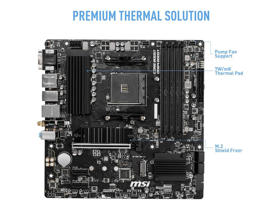 MSI B550M Pro-VDH WiFi, AMD AM4, Micro ATX Motherboard