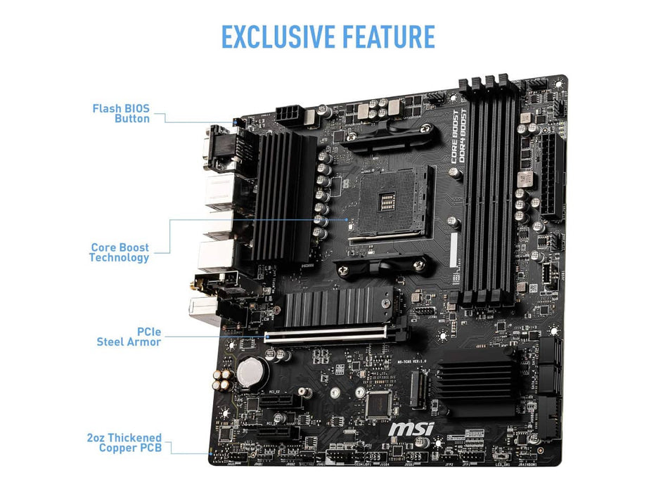 MSI B550M Pro-VDH WiFi, AMD AM4, Micro ATX Motherboard