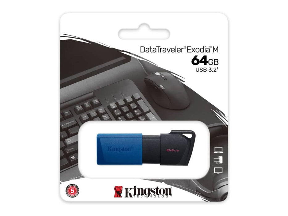 Kingston DataTraveler Exodia M 64GB USB 3.2 Flash Drive (Black + Blue)