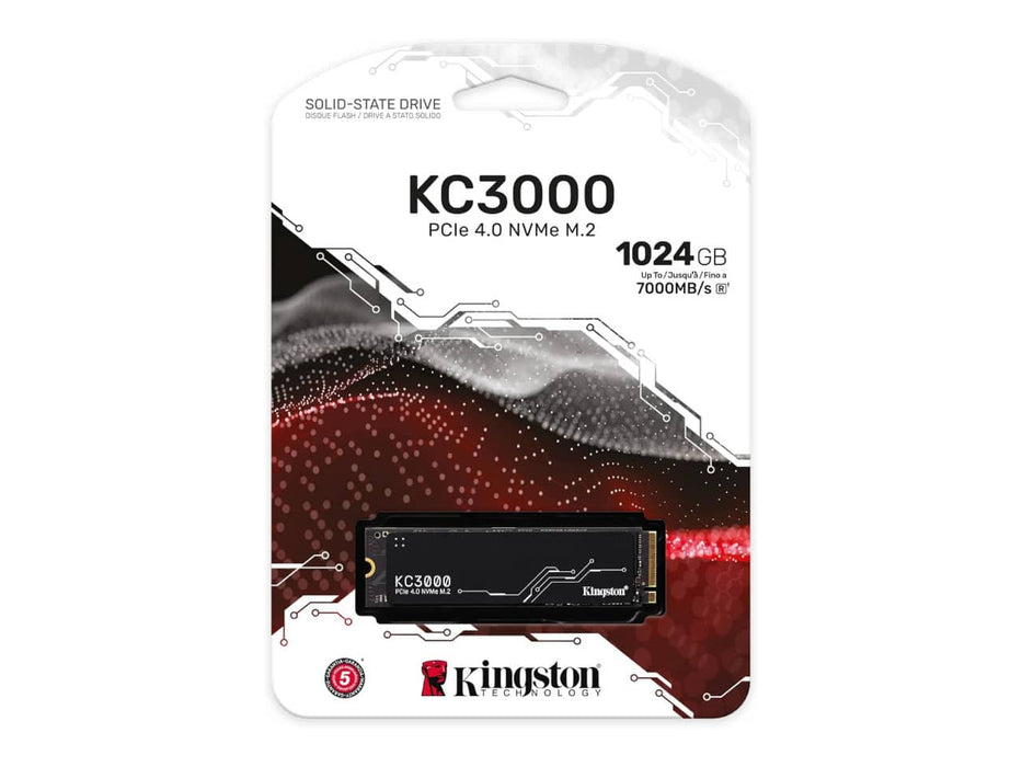 Kingston KC3000 1TB M.2 2280 PCIe 4.0 Solid State Drive (SSD) - SKC3000S