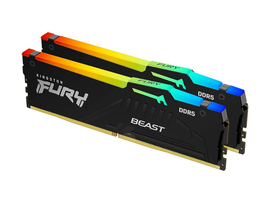 Kingston FURY BEAST RGB 32GB (2x16GB) DDR5-5200 Desktop Memory (KF552C36BBEAK2-32)