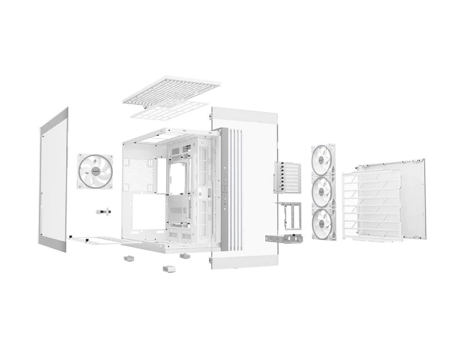 Be Quiet! Light Base 900 FX White Computer Case, ARGB, Fully Windowed Front and Side Panel, 2x 420mm AIO Cooler Support (BGW72)