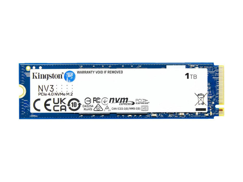 Kingston NV3 1TB NVMe M.2 2280 PCIe 4.0 Solid State Drive (SSD) - 6000 MB/s - SNV3S/1000G