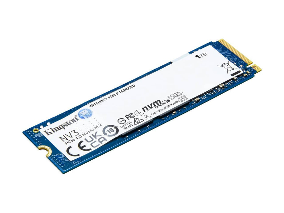 Kingston NV3 1TB NVMe M.2 2280 PCIe 4.0 Solid State Drive (SSD) - 6000 MB/s - SNV3S/1000G