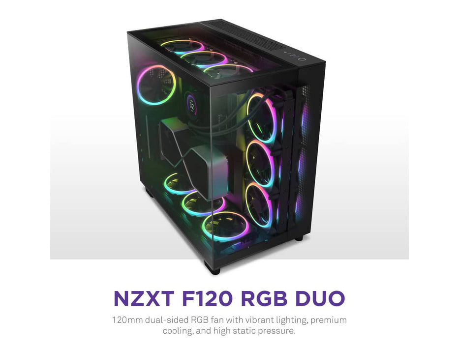 NZXT F120 RGB Duo, 120MM Dual-Sided RGB Case Fan (Black)