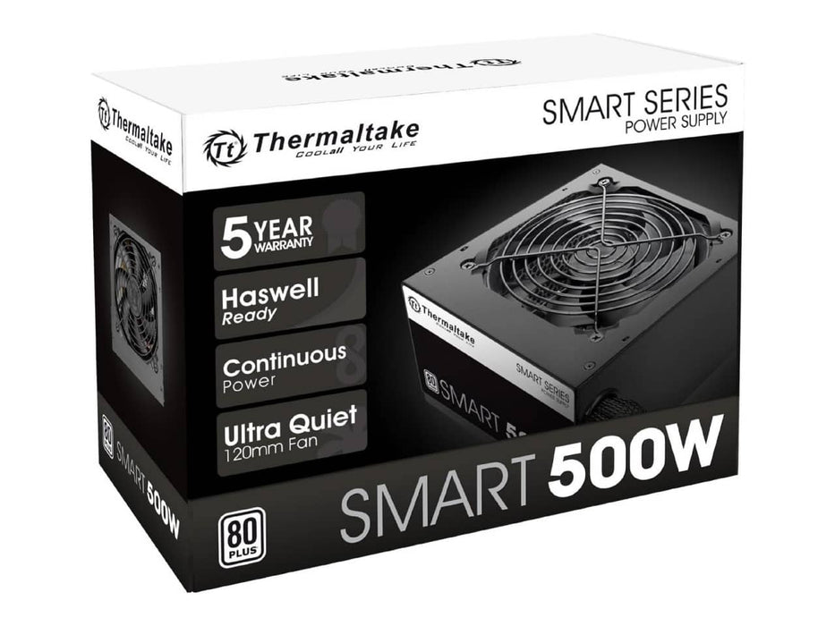 Thermaltake Smart 500W Power Supply (500W, 80 Plus White, Non Modular) PS-SPD-0500NPCWUS-W