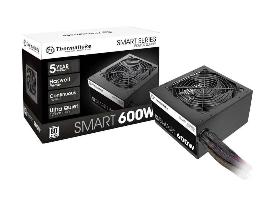 Thermaltake Smart 600W Power Supply (600W, 80 Plus White, Non Modular) PS-SPD-0600NPCWUS-W