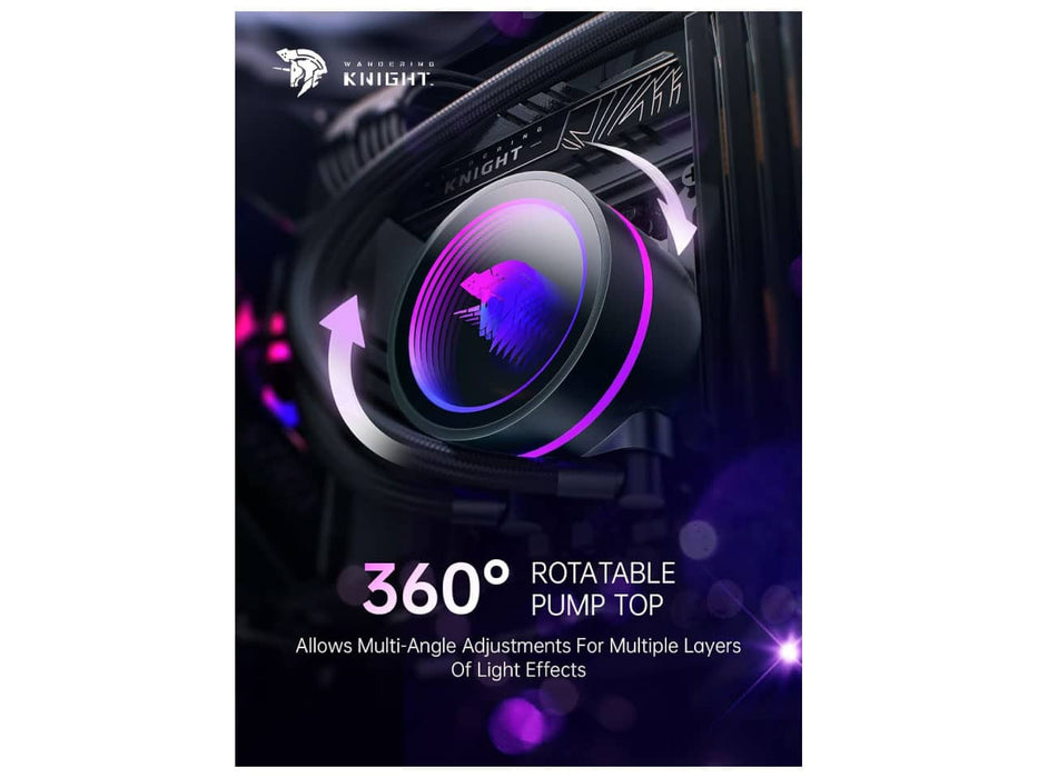 AsiaHorse WK-A360 ARGB (Pure Black) All-in-One CPU Liquid / Water Cooler, 360mm Radiator, 3x 120mm PWM Fans, Intel & AMD Sockets (Copy)