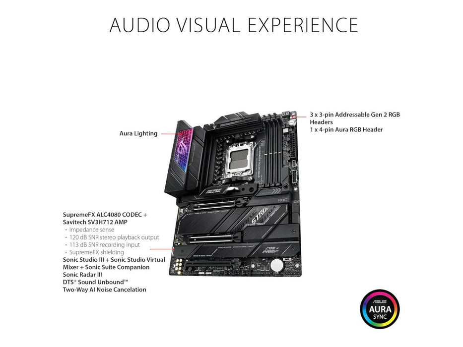 ASUS ROG Strix X670E-E Gaming Motherboard, WIFI6E, AM5 AMD Ryzen 7000 (LGA 1718), DDR5, ATX Motherboard